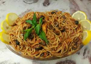 سباكيتي باللحم والدجاج👍🍝