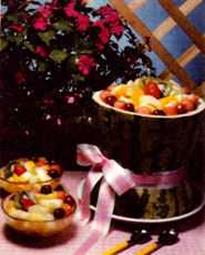 Melon farci aux fruits