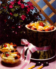 Melon farci aux fruits