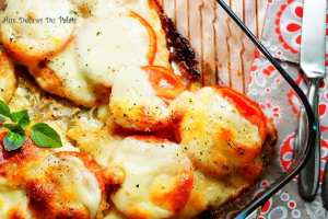 Escalope de poulet à la tomate mozzarella gratinée