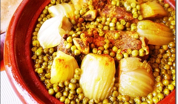 Tajine de petits pois et fenouil Jawaz jalbana bel besbes