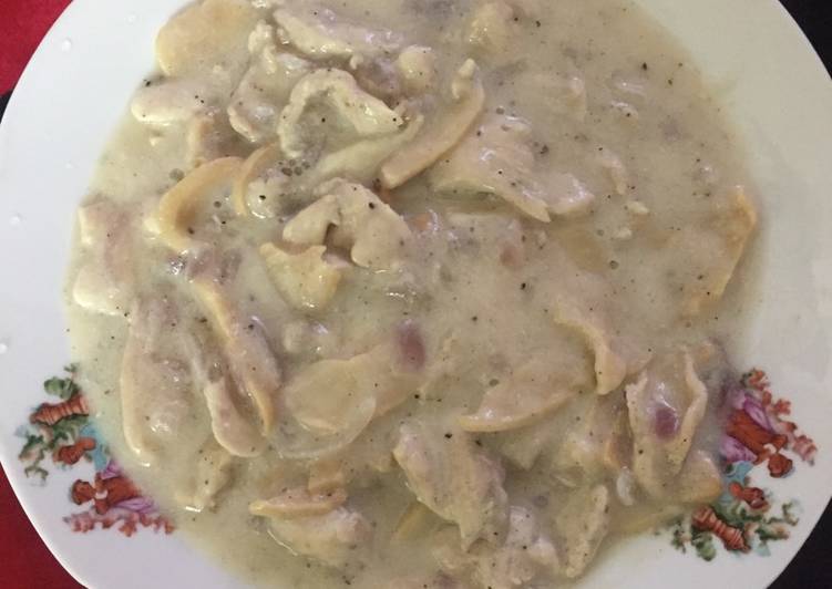 شرايح الفراخ بالمشروم والوايت صوص 😍