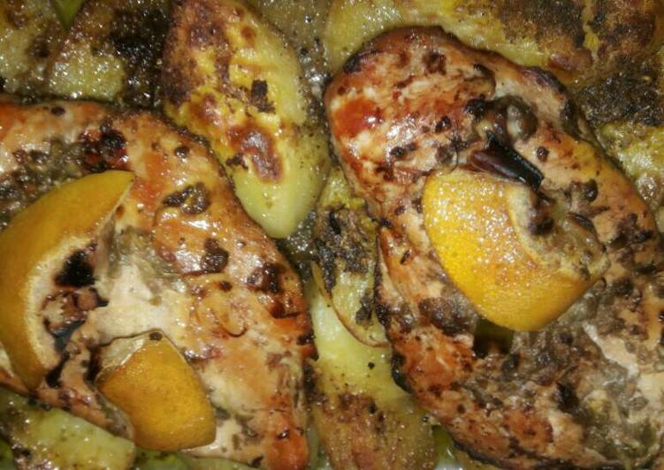 صينية دجاج بالفلفل الحر و التوم