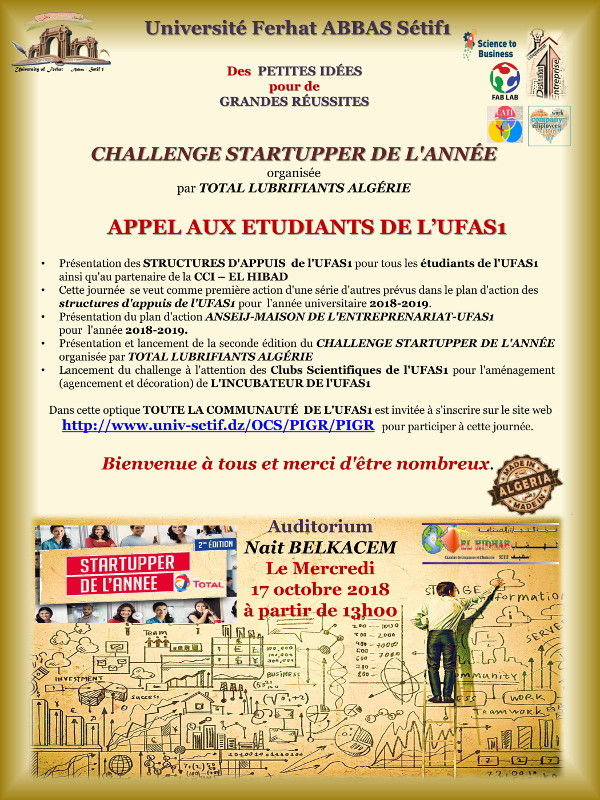 Seconde édition du CHALLENGE STARTUPPER DE L'ANNÉE