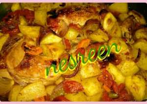 صينيه دجاج بالبطاطس فرن