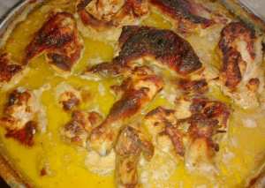 فروج بصلصة الطحينية