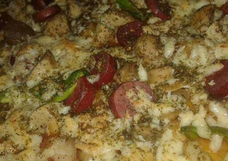 بيتزا بالدجاج والفطر