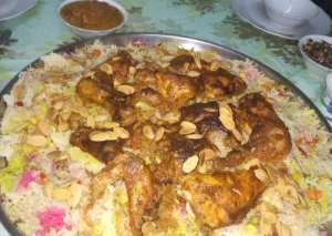 الارز بالخضار وصوص الدجاج