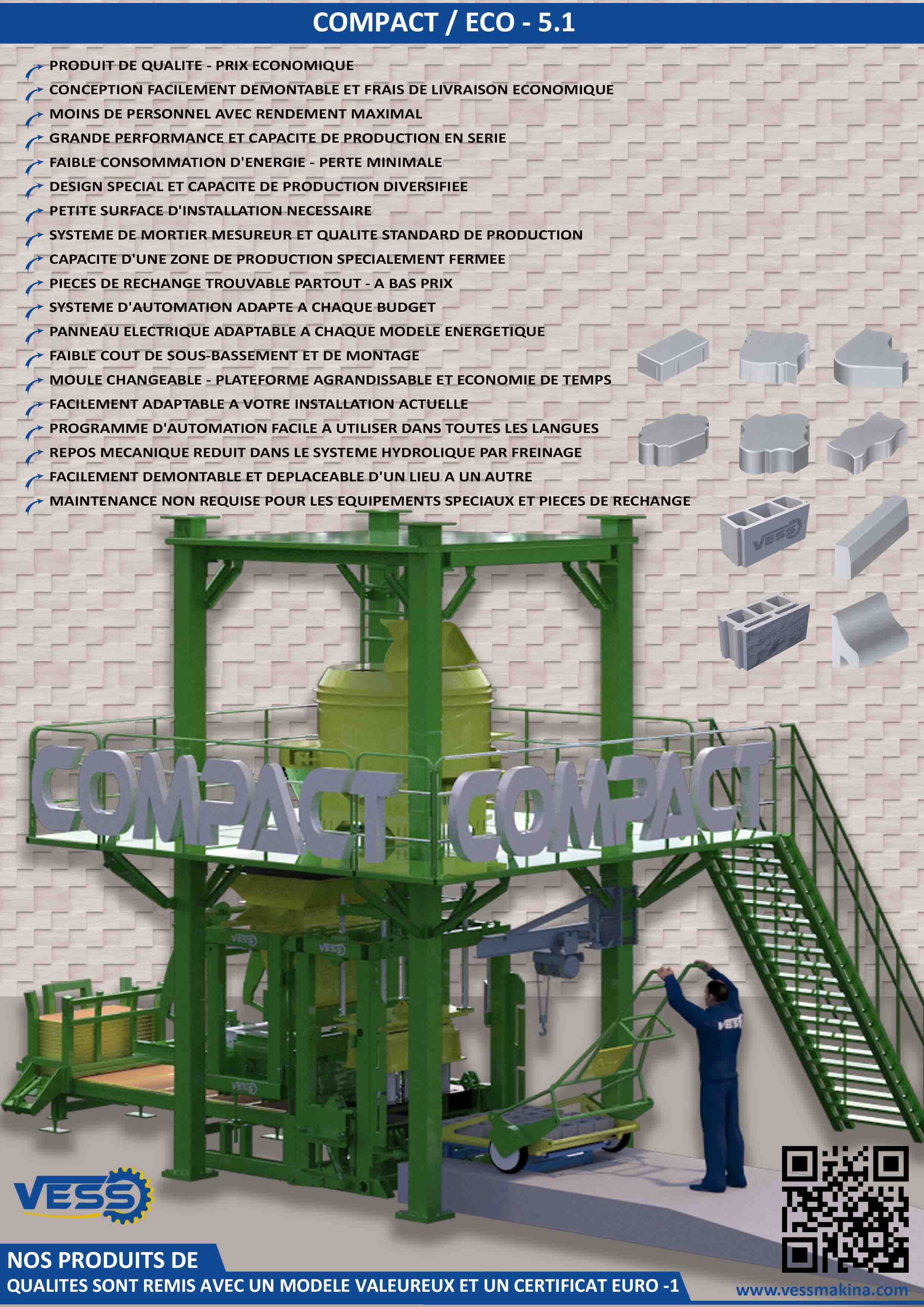 Compact Eco : Machine Pavé Parpaing Brique Hourdis