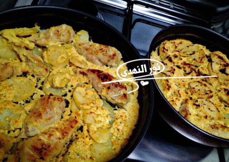 صينية دجاج باللبن