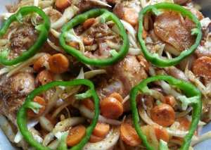 صينية الدجاج مع الخضار