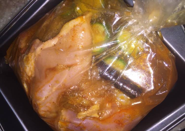 دجاج مع الخضار بالكيس