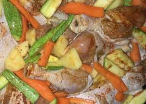 صينية الدجاج بالخضار