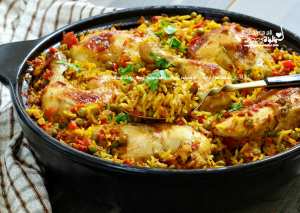 رز بالدجاج والبسلة 3×1 (رز مكسيكي)