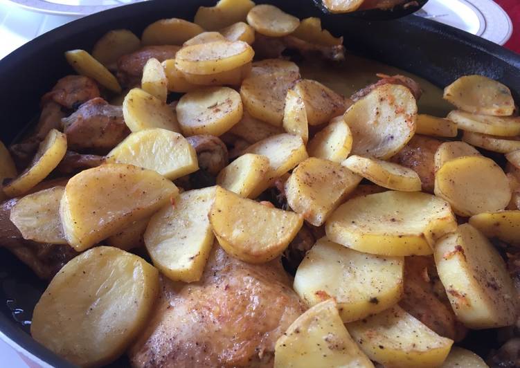 صينية دجاج وبطاطا