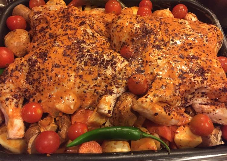 دجاج بالخضار