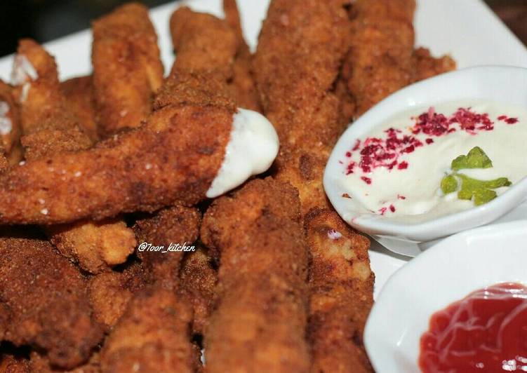 اصابع الدجاج بالطحينة