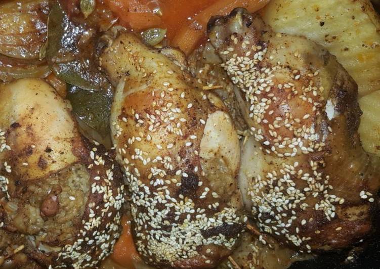 صينية اوراك دجاج محشية