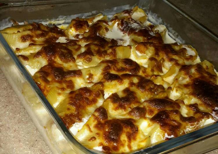 مكرونة الأصداف بحشوة الدجاج