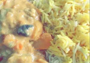 دجاج وخضار بالجبن والقشطه