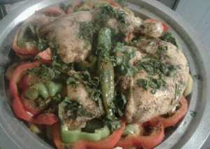 طاجن دجاج مع بطاطس