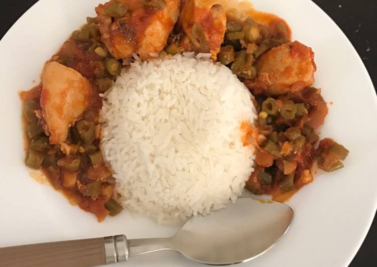 فاصوليا خضراء بالدجاج