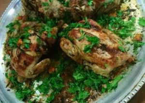 دجاج محشي بالفريكه