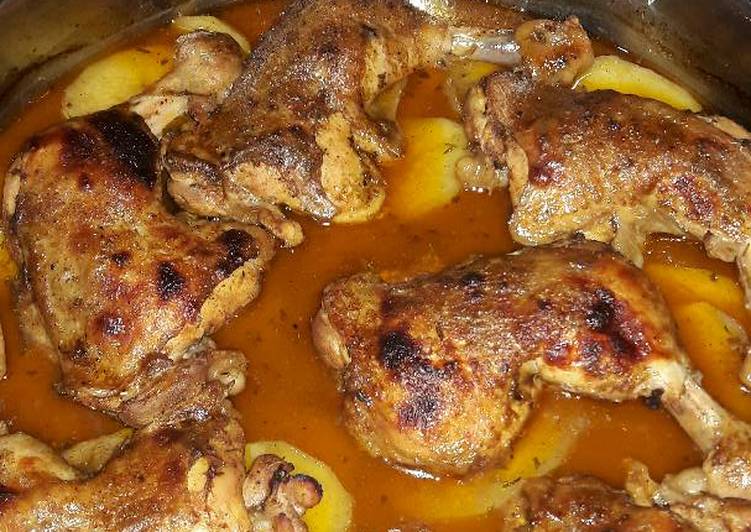 افخاد الدجاج بلعسل والبرتقال