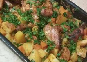 دجاج وخضار مشكل