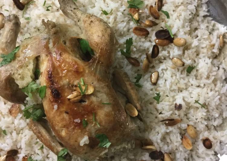 فت دجاج محشي أكله فلسطينية شعبيه