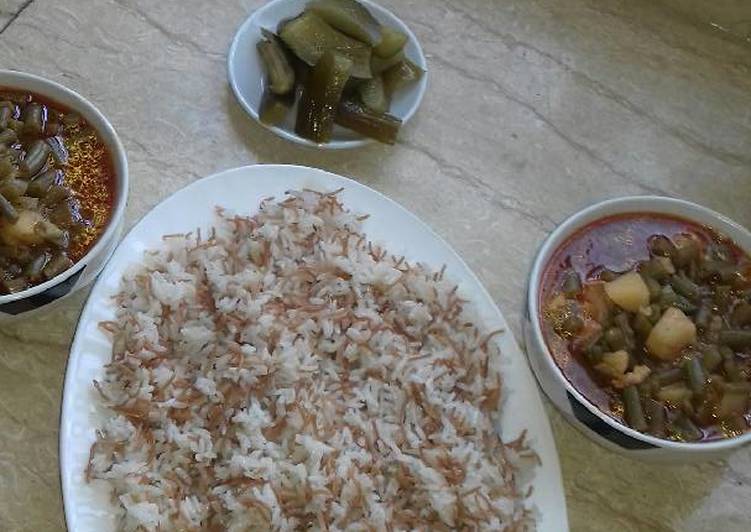 فاصولياء خضراء بالدجاج