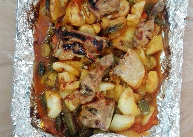 دجاج وخضار بالفرن 🍲