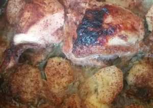 دجاج بالبطاطا والبصل