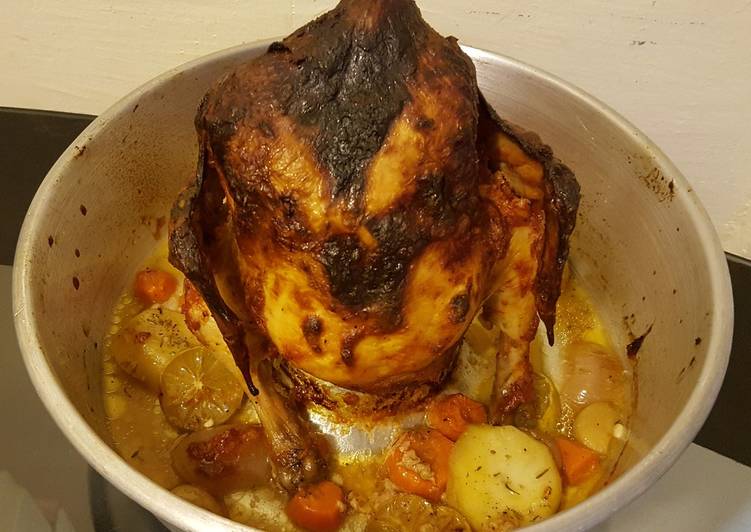 دجاجة مشوية بالفرن بقالب الكيك 🤔👌👌