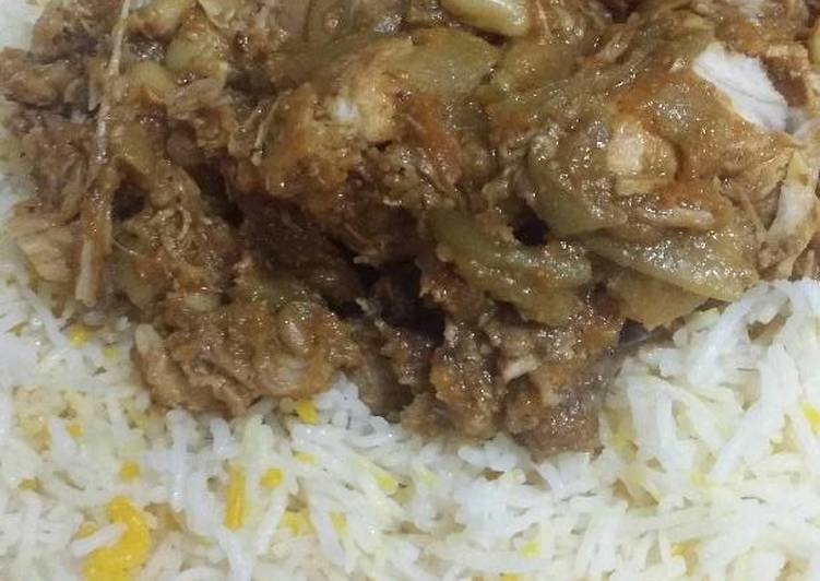 دجاج بالفاصوليا مع الرز