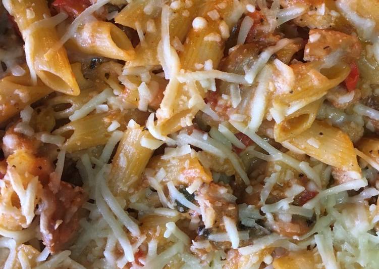 معكرونة مع الدجاج والكريمة بتشهي👍🏼