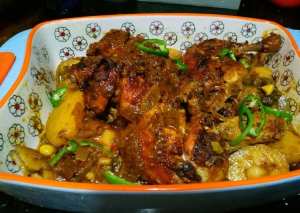 فراخ متبله مع الخضار