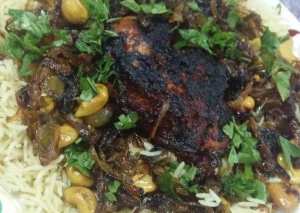 رز مع الدجاج المشوي على طريقتي 👌