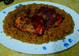 فراخ مشويه و ارز بسمتي ذهبي