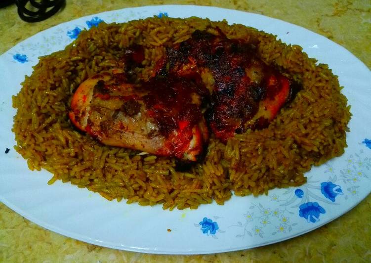 فراخ مشويه و ارز بسمتي ذهبي