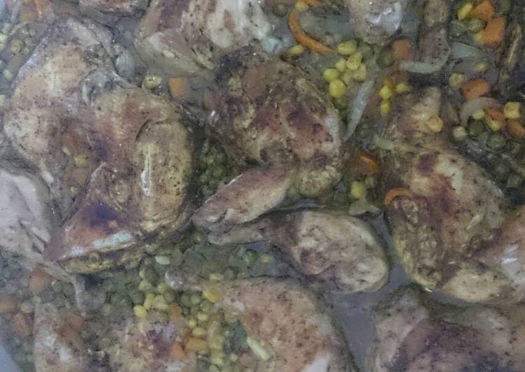 صينية دجاج بالخضار