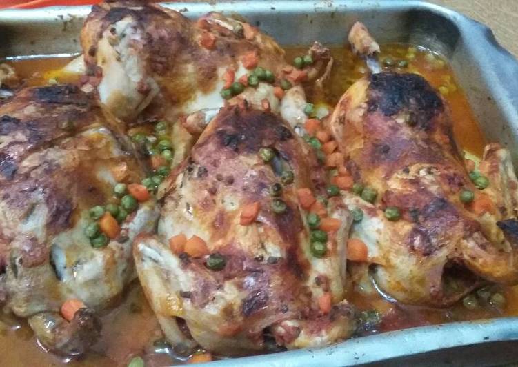 دجاج محشي أرز بالخضار في الفرن 🍗🐓