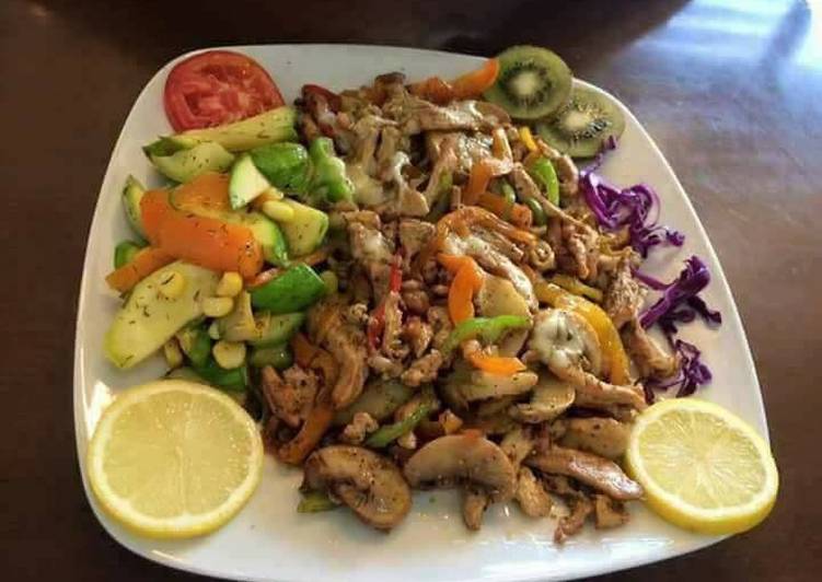 دجاج بالخضار