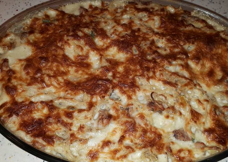 معكرونة بالبيشاميل مع دجاج