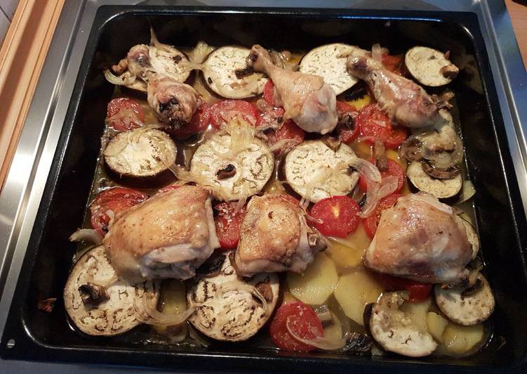 صينية جاج بالخضار