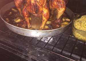 دجاج بالفرن على قنينة البيبسي الفارغه