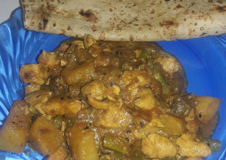 دجاج بالخضروات