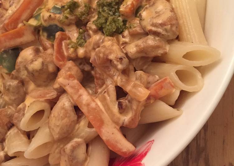 باستا الخضار والدجاج بالبيستو🍝🍝