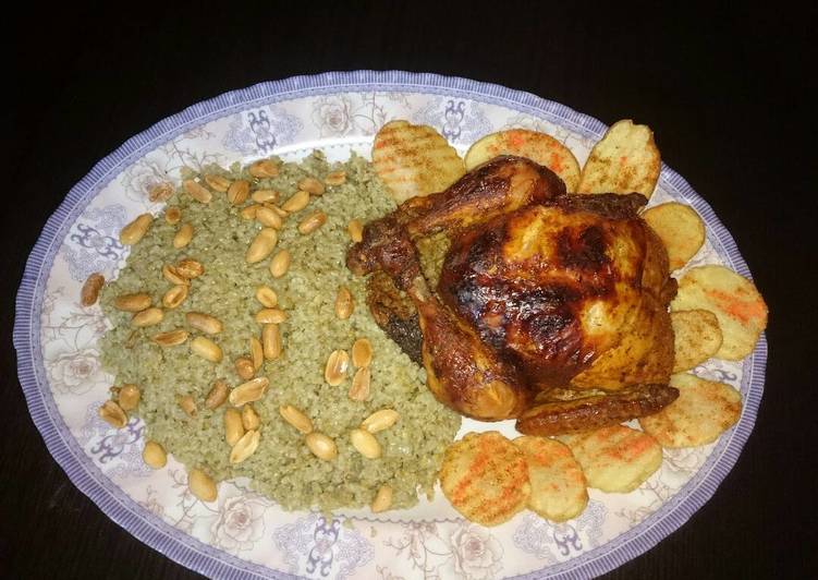 دجاج محشي فريكه