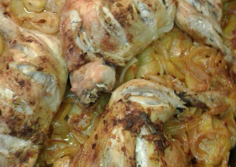 الدجاج و البطاطا بالفرن روعة 😍